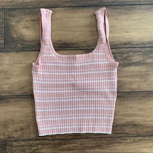 LA Hearts Pink and White Striped Tank Top